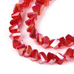 Chapelets de perles en verre transparent électrolytique&nbsp;GLAA-N021-4mm-08