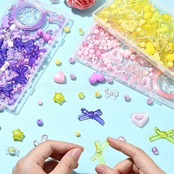 Наборы милых эластичных украшений из акрилового бисера своими руками&nbsp;DIY-YW0010-04A