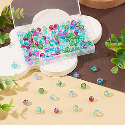 120 Stück 6 Farben transparente Sprühlack-Crackle-Glasperlen&nbsp;GLAA-TADJ0001-21A-B