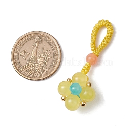 Décorations de pendentifs en verre imitation jade tissé avec peinture cuite&nbsp;HJEW-JM03148-01