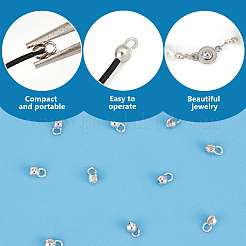 925 наконечник для бусин из стерлингового серебра с квадратной замшевой тканью для полировки серебра&nbsp;FIND-BC0013-10B