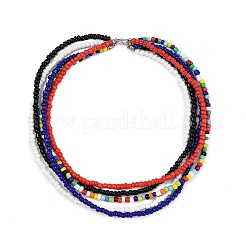 3 шт. 3 стиля ожерелья из многорядных бусин из богемского стекла для женщин&nbsp;NJEW-JN05354