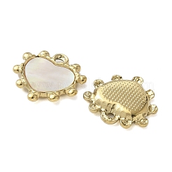 Подвески из нержавеющей стали 304 с покрытием из натуральной раковины морского ушка/белой раковины&nbsp;STAS-U037-06G-02