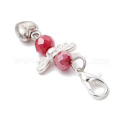 Подвеска в форме сердца ангела из сплава стекла&nbsp;HJEW-JM03167