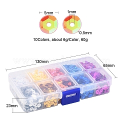 60 г 10 цвета пластиковые бусины с пайетками&nbsp;FIND-YW0001-43