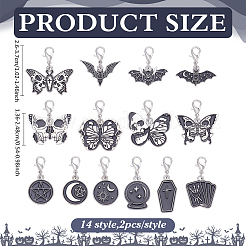 27 pendentif décoratif en alliage émaillé de 14 styles&nbsp;HJEW-ME00065