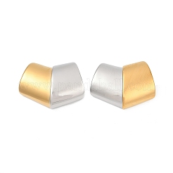 Двухцветные квадратные серьги-гвоздики из нержавеющей стали 304&nbsp;EJEW-D306-06G