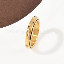 Вращающиеся кольца для пальцев из нержавеющей стали 304 со стразами&nbsp;LS-RJEW-A074-01C-G