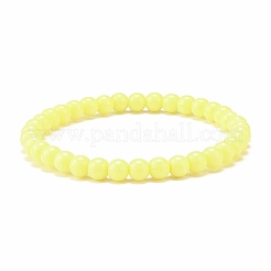 Bracciale elasticizzato con perline rotonde in acrilico color caramello per donna&nbsp;BJEW-JB08052