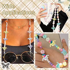 60 шт. 6-цветные непрозрачные акриловые бусины с УФ-покрытием&nbsp;PACR-CJ0001-45