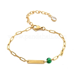 Bracelets à chaîne trombone en acier inoxydable 304&nbsp;BJEW-A035-04G-03