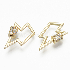 Charmes de verrouillage de mousqueton à vis de zircone cubique micro pave&nbsp;LS-KK-R136-067G-NF
