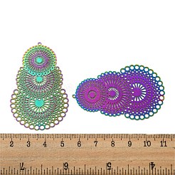 Pendentifs en acier inoxydable 304 avec placage ionique (IP) et ornements métalliques gravés&nbsp;STAS-G328-01RC