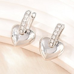 Ohrringe aus Messing mit Mikropavé-Fassung und klaren Zirkonia&nbsp;EJEW-G471-30C-P