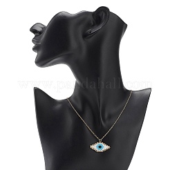Collier avec pendentif en losange tressé en graines japonaises et mauvais œil&nbsp;NJEW-MZ00002