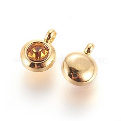 Подвески из нержавеющей стали 304 со стразами&nbsp;STAS-P237-10G-09