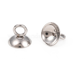 201 ganci per ciondolo con tappo a perlina in acciaio inossidabile&nbsp;STAS-L244-27E-P
