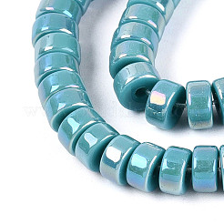 Brins de perles en verre opaque plaquées de couleur AB&nbsp;GLAA-T026-3x6mm-P08
