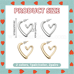 4 пара сережек-гвоздиков из сплава 2 цветов&nbsp;EJEW-GO0003-07