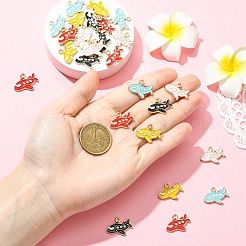 25шт 5 цвета сплава эмалевые подвески&nbsp;ENAM-YW0006-78