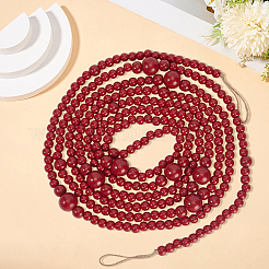 Круглая деревянная гирлянда из бисера для украшения елки&nbsp;AJEW-WH20019-63