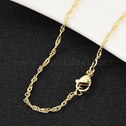 Ожерелье из латунных сингапурских цепей для женщин&nbsp;LS-NJEW-P265-07G