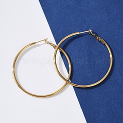 Boucles d'oreilles créoles en acier inoxydable 201&nbsp;EJEW-F188-24G-C