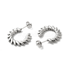 Anlaufgeschützte Ohrstecker aus 304 Edelstahl mit Blattzweig-Wickeldesign für Damen&nbsp;EJEW-K243-05P