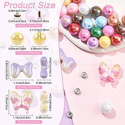 Runde & Schmetterling & Schleife Acryl & Messing Strass Abstandsperlen Zubehörse Kits&nbsp;MACR-FS0002-46
