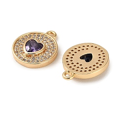 Colgantes de circonita cúbica micro pavé de latón de san valentín&nbsp;KK-K423-01G