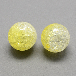 Two Tone perline crackle trasparente acrilico&nbsp;CACR-R009-14mm-M