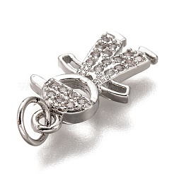 Pendenti in zirconi cubici trasparenti in micro pavè di ottone&nbsp;LS-ZIRC-C020-36P