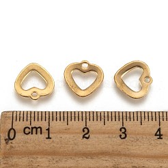 Placcatura ionica (ip) 304 acciaio inossidabile ciondolo a forma di cuore aperto&nbsp;STAS-M208-15