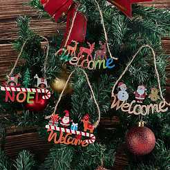 Panneau de porte en bois décoratif de noël de style 8pcs 8&nbsp;sgFIND-SZ0005-74