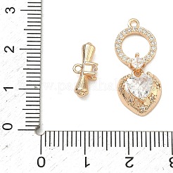 Messing Micro Pave klare Zirkonia Knebelverschlüsse&nbsp;KK-F934-05G