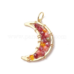 Подвески луна из стеклянных бусин&nbsp;PALLOY-JF02019