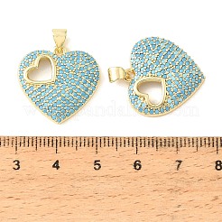 Messing Micro Pave Himmelblau Zirkonia Anhänger&nbsp;CU-CBA6938-07G-02