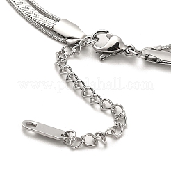 Catene a serpente in acciaio inossidabile 304 anti-ossidazione collana a 3 strato per donna&nbsp;NJEW-C028-01P