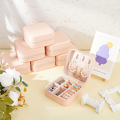 Квадратная коробка на молнии из ПВХ с ворсом для хранения ювелирных изделий&nbsp;CON-WH0099-03A