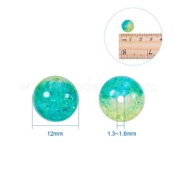 Spray gemalte Crackle Glasperlen&nbsp;CCG-PH0002-05-WH