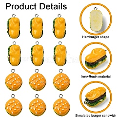20шт 2 стиля непрозрачные подвески из смолы&nbsp;RESI-YW0003-40