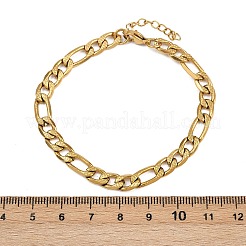 Браслеты-цепочки Figaro из нержавеющей стали 304 для женщин&nbsp;BJEW-G757-15G