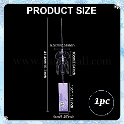 1 carillon éolien décoratif en verre borosilicate de haute qualité&nbsp;AJEW-PH0010-10B