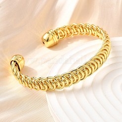 Латунь манжеты браслеты для женщин&nbsp;BJEW-F498-07G