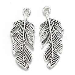 Старинное серебро смешанной перо тибетском стиле сплава подвески&nbsp;TIBEP-MSMC021-31AS