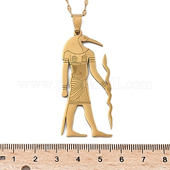 201 подвеска из нержавеющей стали с изображением древнеегипетского бога Анубиса&nbsp;NJEW-D318-06G