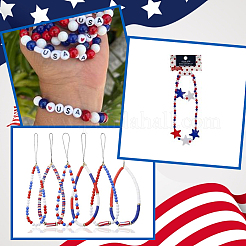 Непрозрачные акриловые бусины на тему дня независимости&nbsp;MACR-SP0001-31A