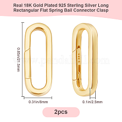 2 pieza 925 anillos de resorte de plata esterlina&nbsp;STER-BBC0008-03G