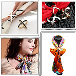 2 шт. 2-цветный эмалированный зажим для шарфа для женщин&nbsp;AJEW-CY0001-71