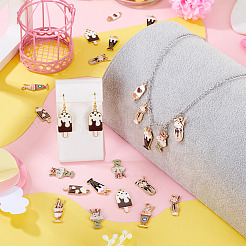36pcs 9 styles de pendentifs en émail en alliage&nbsp;ENAM-BG0001-05